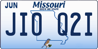 MO license plate JI0Q2I