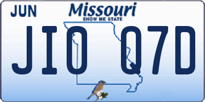 MO license plate JI0Q7D
