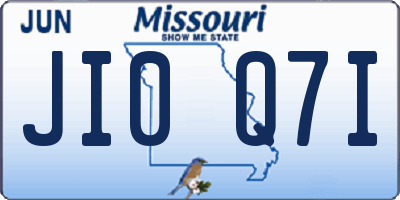 MO license plate JI0Q7I