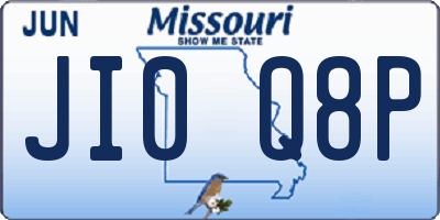 MO license plate JI0Q8P