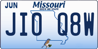 MO license plate JI0Q8W