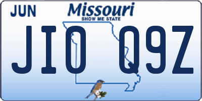 MO license plate JI0Q9Z