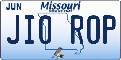 MO license plate JI0R0P
