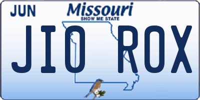 MO license plate JI0R0X