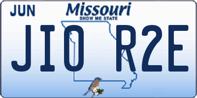 MO license plate JI0R2E