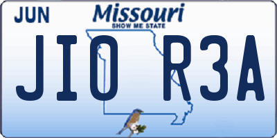 MO license plate JI0R3A