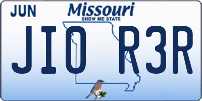 MO license plate JI0R3R