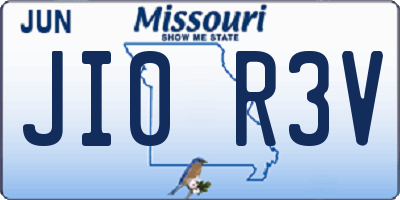 MO license plate JI0R3V