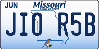 MO license plate JI0R5B