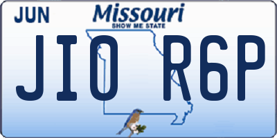 MO license plate JI0R6P