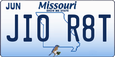 MO license plate JI0R8T