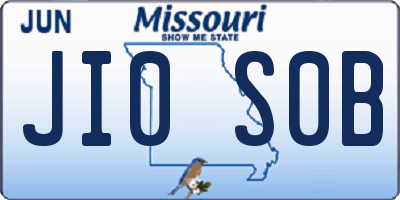 MO license plate JI0S0B