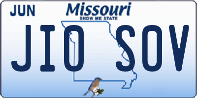 MO license plate JI0S0V