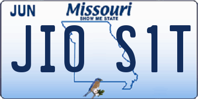 MO license plate JI0S1T