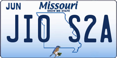 MO license plate JI0S2A