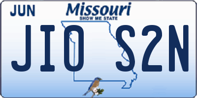 MO license plate JI0S2N