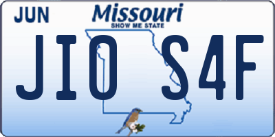 MO license plate JI0S4F