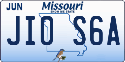 MO license plate JI0S6A
