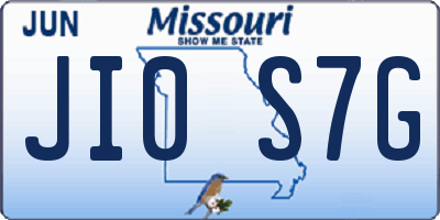 MO license plate JI0S7G