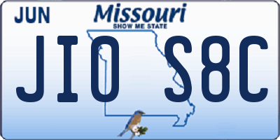 MO license plate JI0S8C