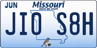 MO license plate JI0S8H