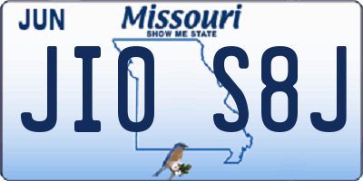 MO license plate JI0S8J