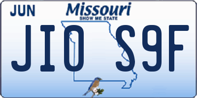 MO license plate JI0S9F