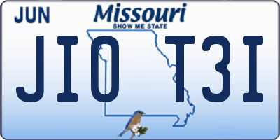 MO license plate JI0T3I