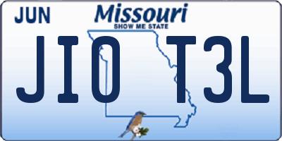 MO license plate JI0T3L