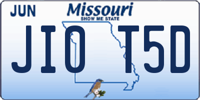 MO license plate JI0T5D