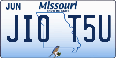 MO license plate JI0T5U