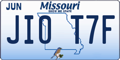 MO license plate JI0T7F