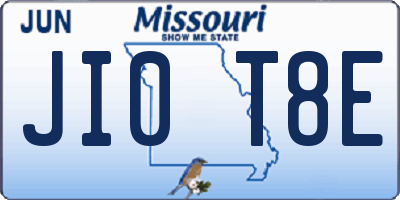 MO license plate JI0T8E