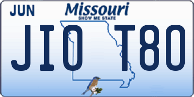 MO license plate JI0T8O
