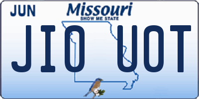 MO license plate JI0U0T