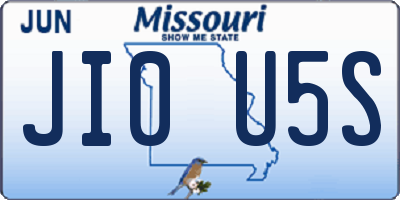 MO license plate JI0U5S