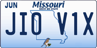 MO license plate JI0V1X