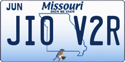 MO license plate JI0V2R