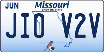 MO license plate JI0V2V