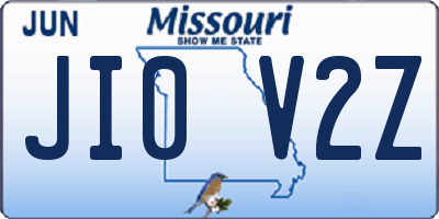 MO license plate JI0V2Z