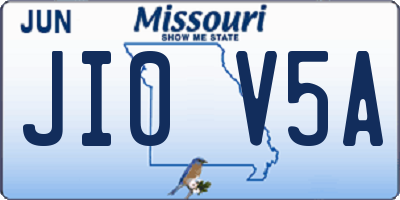 MO license plate JI0V5A