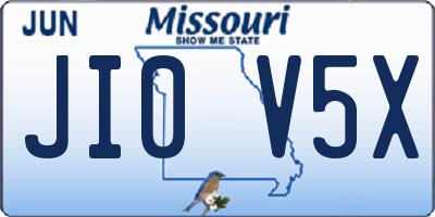 MO license plate JI0V5X