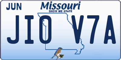 MO license plate JI0V7A