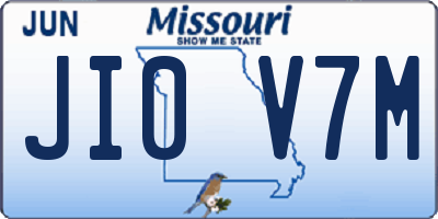 MO license plate JI0V7M