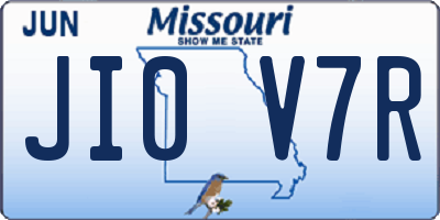 MO license plate JI0V7R