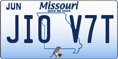 MO license plate JI0V7T