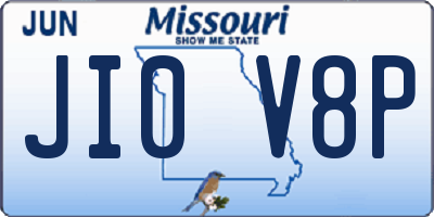 MO license plate JI0V8P