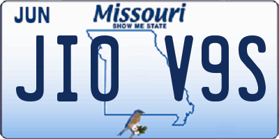 MO license plate JI0V9S