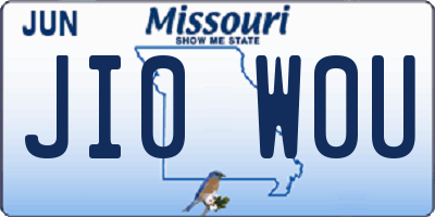MO license plate JI0W0U