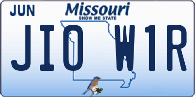 MO license plate JI0W1R